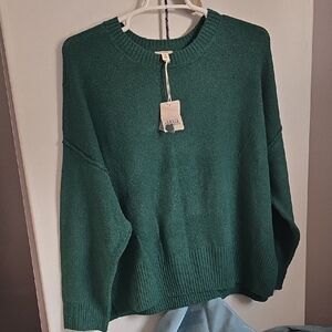 a.n.a Deep Green Crew Neck Sweater